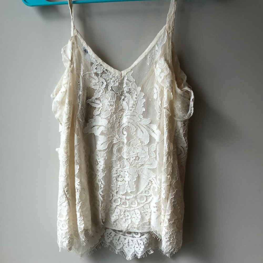 White Lace Ruffle Top - Picture 2 of 4